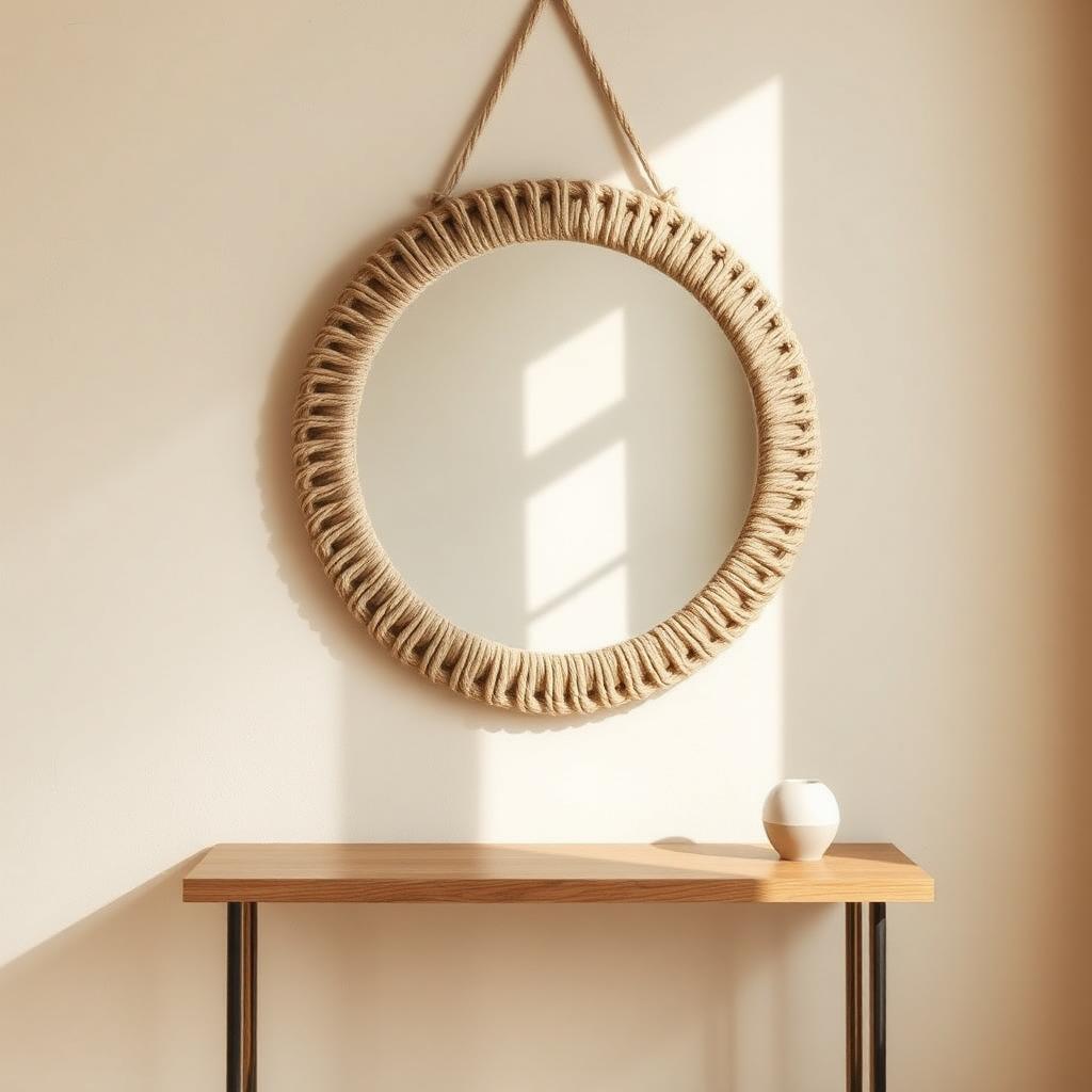 Coastal interior with jute mirror